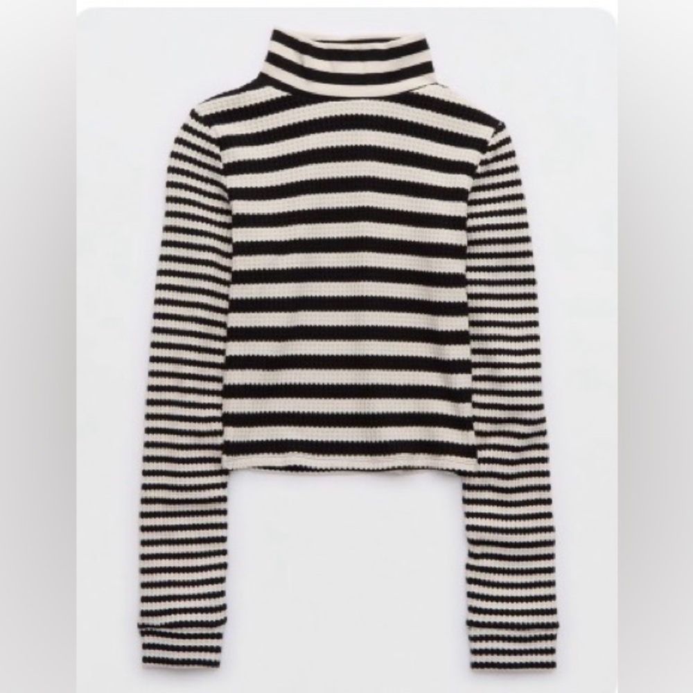 Aerie Blizzard Waffle Mockneck Long Sleeve